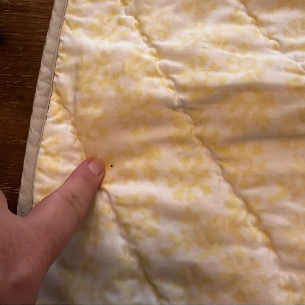 Pottery Barn Kids Lara Paisley Gray Yellow Reversible Toddler Baby Crib Quilt